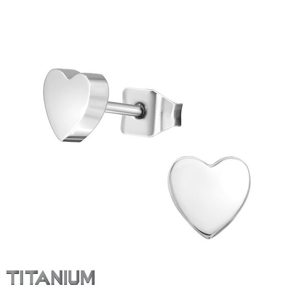 Martin Pere Jewelry - Titanium Heart Stud Earrings
